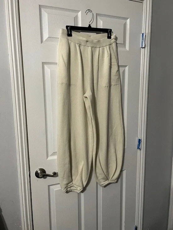 Cozy Wide-Leg Cream Lounge Pants - Picture 1 of 9